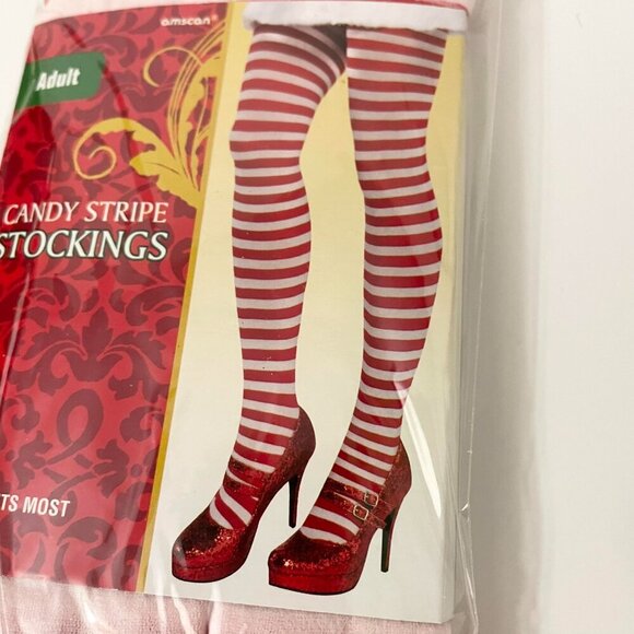 Amscan Adult Candy Stripe Stockings One Size Fits Most Halloween - Picture 5 of 11